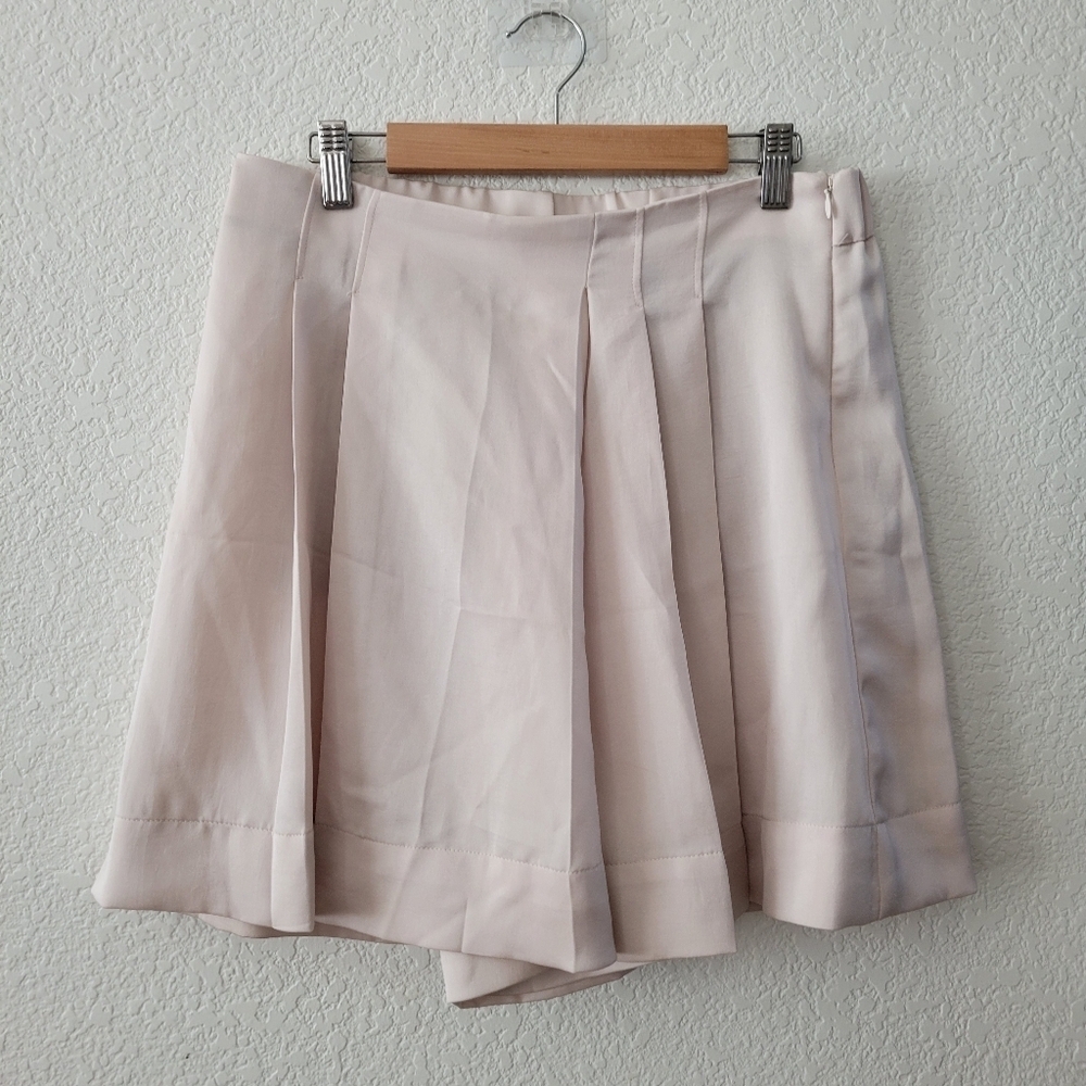 Banana Republic Factory Satin Pleated Skort Oyster Pearl S - Picture 2 of 6